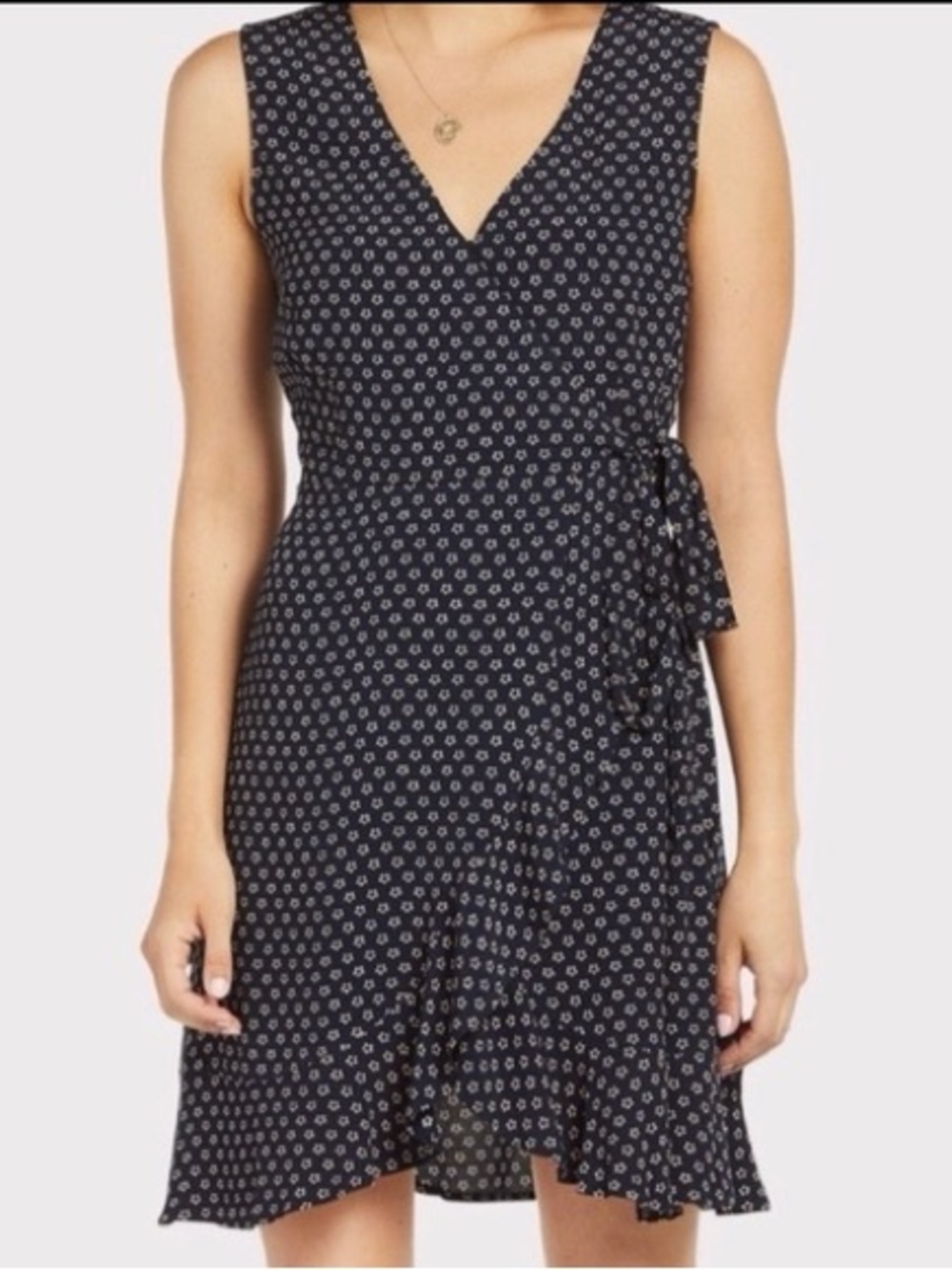 Sanctuary Faux Wrap Mini Dress - navy